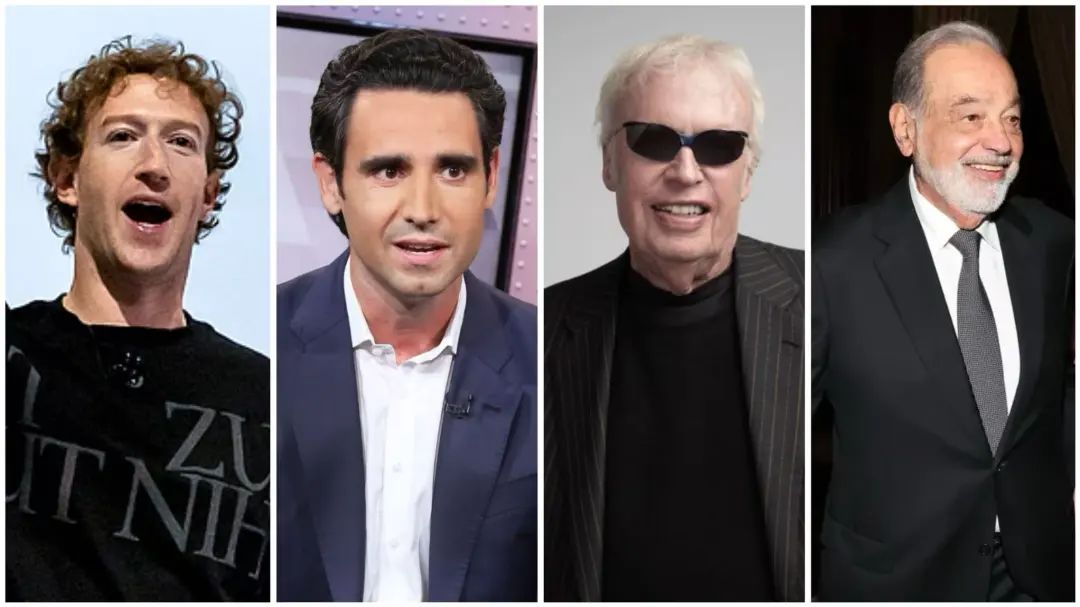 从左至右：扎克伯格、埃内斯特·加西亚三世、菲尔·奈特和卡洛斯·斯利姆（资料图）