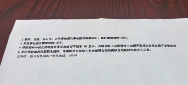 保单背面的“黑色小字”。 视频截图